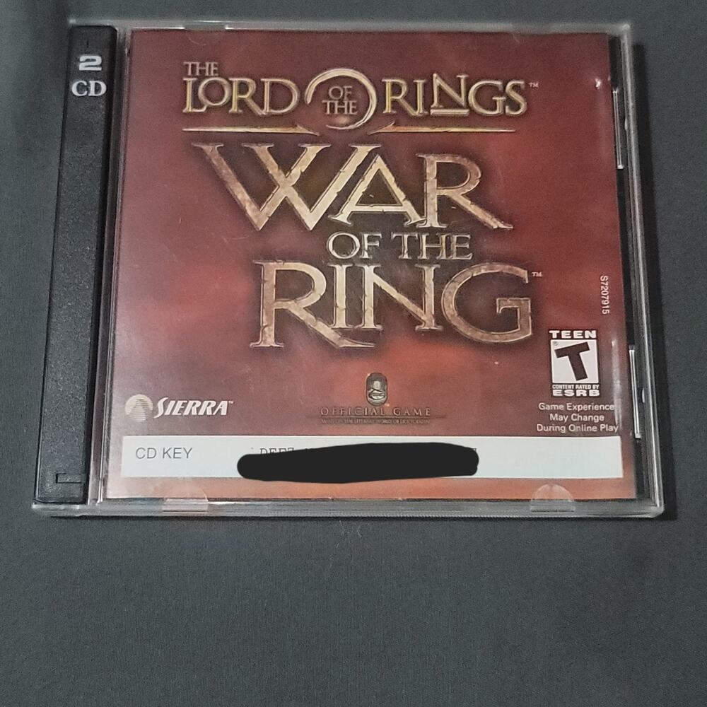 Vtg 2003 Lord of the Rings: War of the Ring CD PC Game Disc w/Key